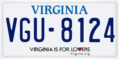 VA license plate VGU8124