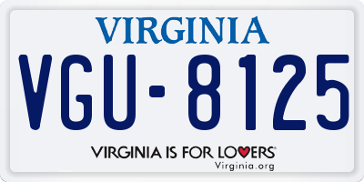VA license plate VGU8125
