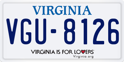 VA license plate VGU8126
