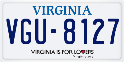 VA license plate VGU8127