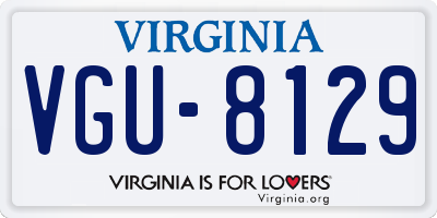 VA license plate VGU8129