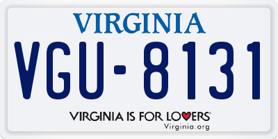 VA license plate VGU8131
