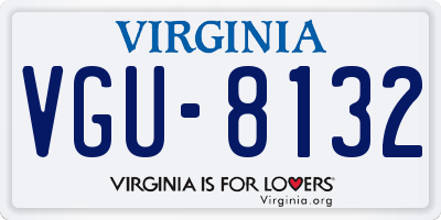 VA license plate VGU8132