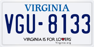 VA license plate VGU8133