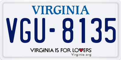 VA license plate VGU8135