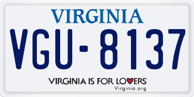 VA license plate VGU8137