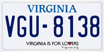 VA license plate VGU8138