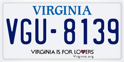 VA license plate VGU8139