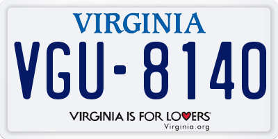 VA license plate VGU8140