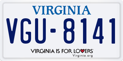 VA license plate VGU8141