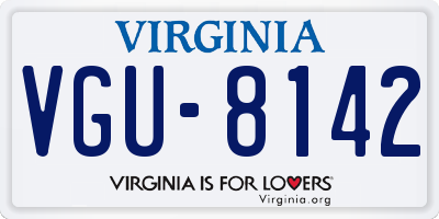 VA license plate VGU8142