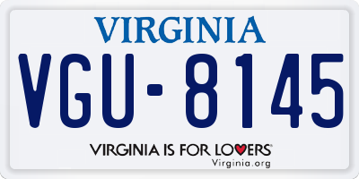 VA license plate VGU8145
