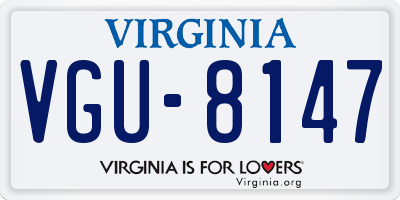 VA license plate VGU8147