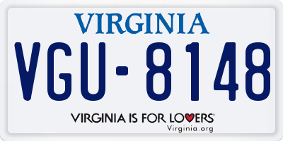 VA license plate VGU8148