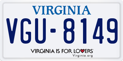 VA license plate VGU8149