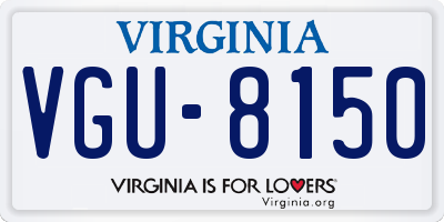 VA license plate VGU8150
