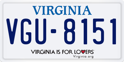 VA license plate VGU8151