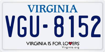 VA license plate VGU8152
