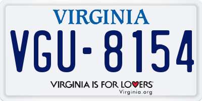 VA license plate VGU8154