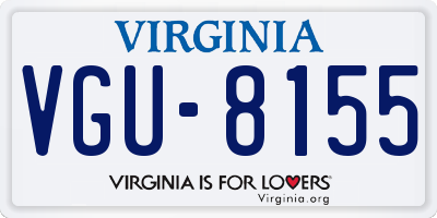 VA license plate VGU8155