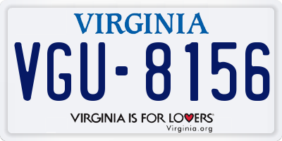 VA license plate VGU8156