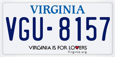 VA license plate VGU8157