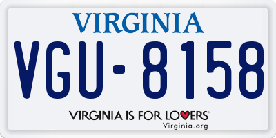 VA license plate VGU8158