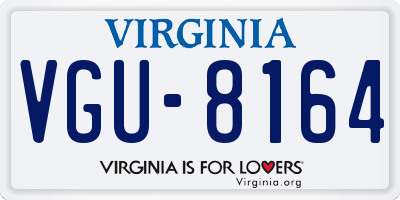 VA license plate VGU8164