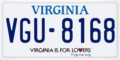VA license plate VGU8168