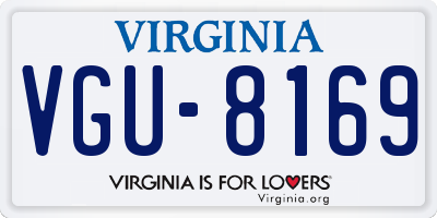 VA license plate VGU8169