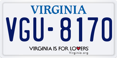 VA license plate VGU8170