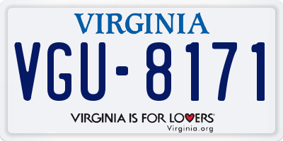VA license plate VGU8171