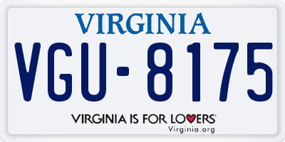 VA license plate VGU8175