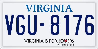 VA license plate VGU8176