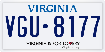 VA license plate VGU8177