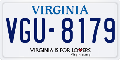 VA license plate VGU8179