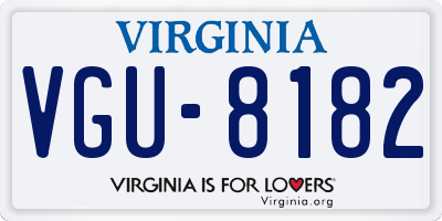 VA license plate VGU8182