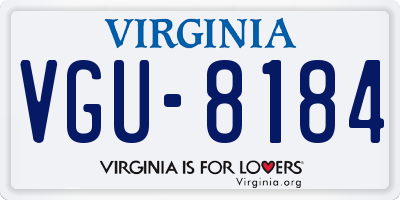 VA license plate VGU8184