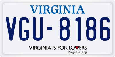 VA license plate VGU8186