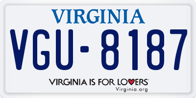 VA license plate VGU8187