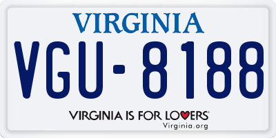 VA license plate VGU8188