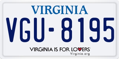 VA license plate VGU8195