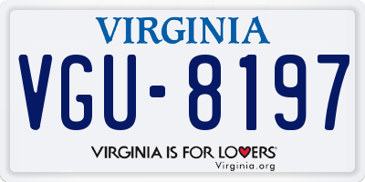 VA license plate VGU8197