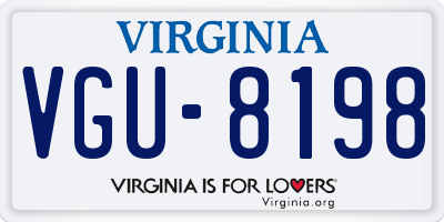 VA license plate VGU8198