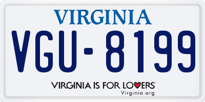 VA license plate VGU8199