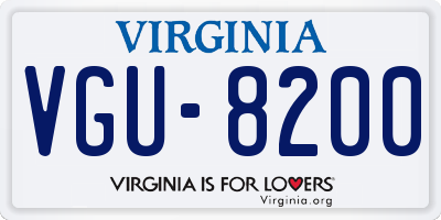VA license plate VGU8200