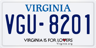 VA license plate VGU8201