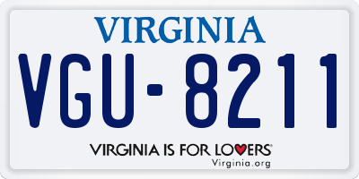 VA license plate VGU8211