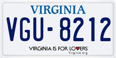 VA license plate VGU8212