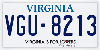 VA license plate VGU8213